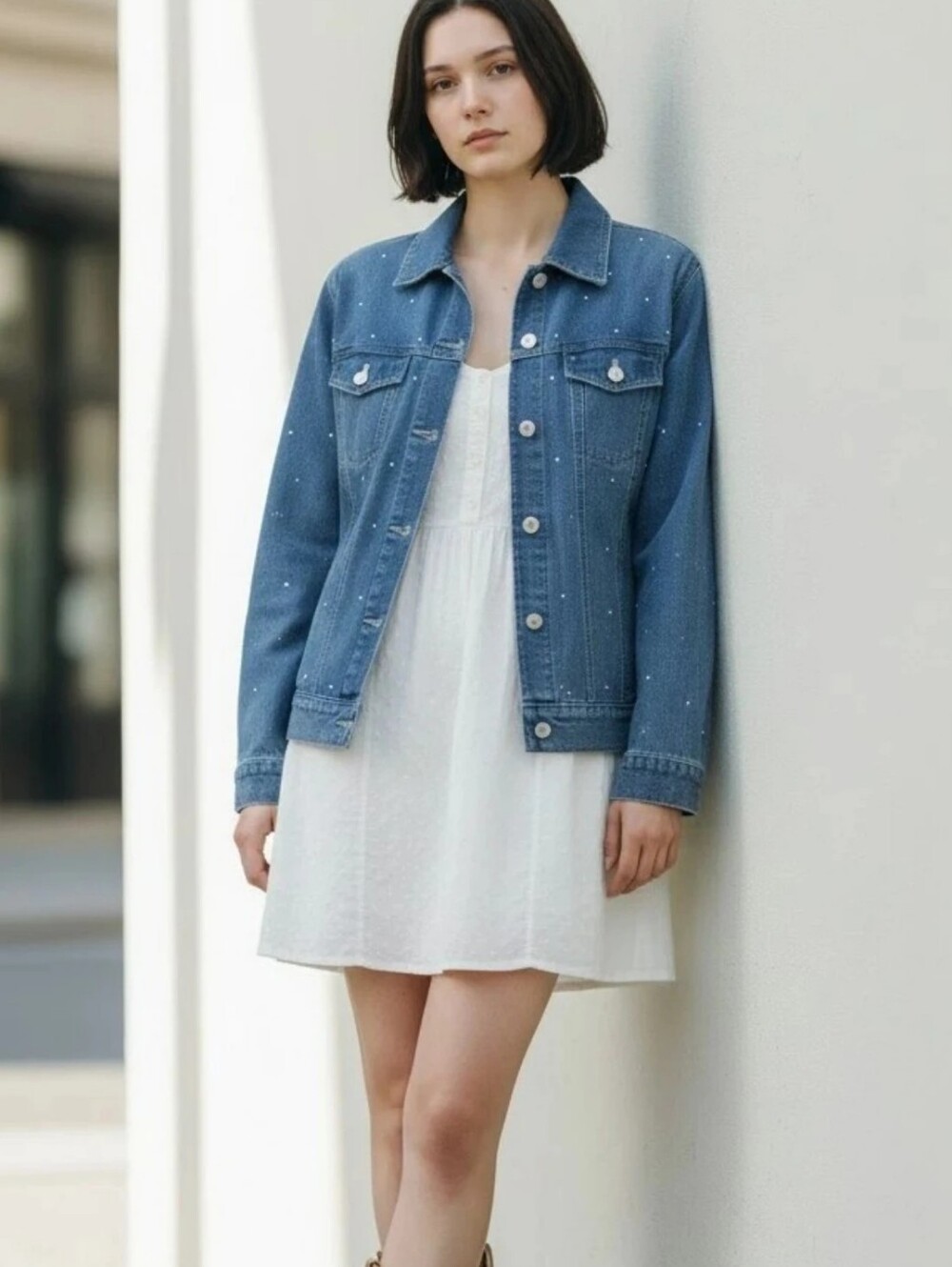 Vintage TY Wear Sequin Denim Jean Jacket – Size 12